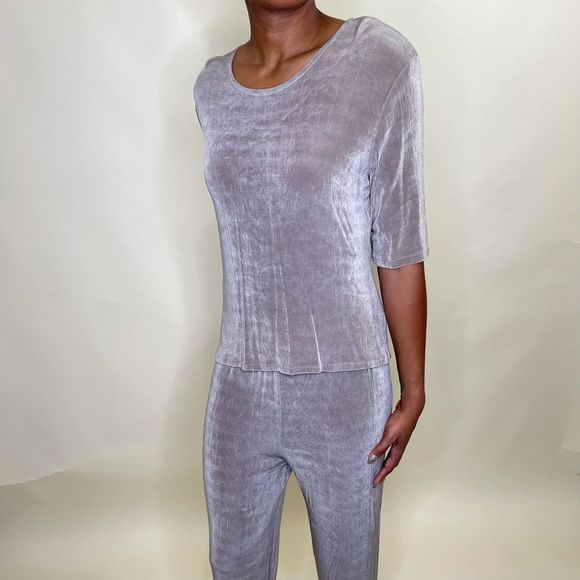 Vintage 90s Taupe matching stretchy set sz med - Picture 2 of 4